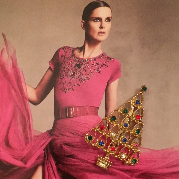 Beautiful vintage gold Christmas brooch - Picture 1 of 5